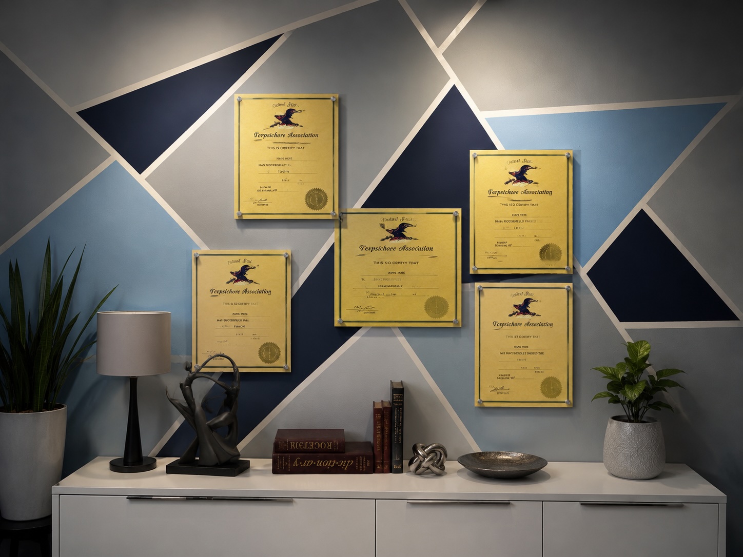 Studio certificate wall — Terpsichore Association