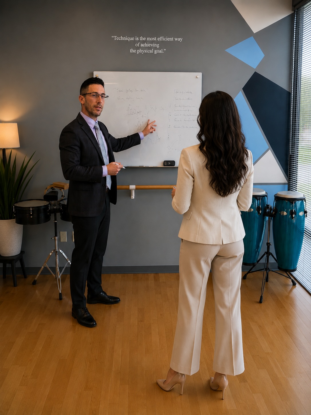 Coaching session at the whiteboard