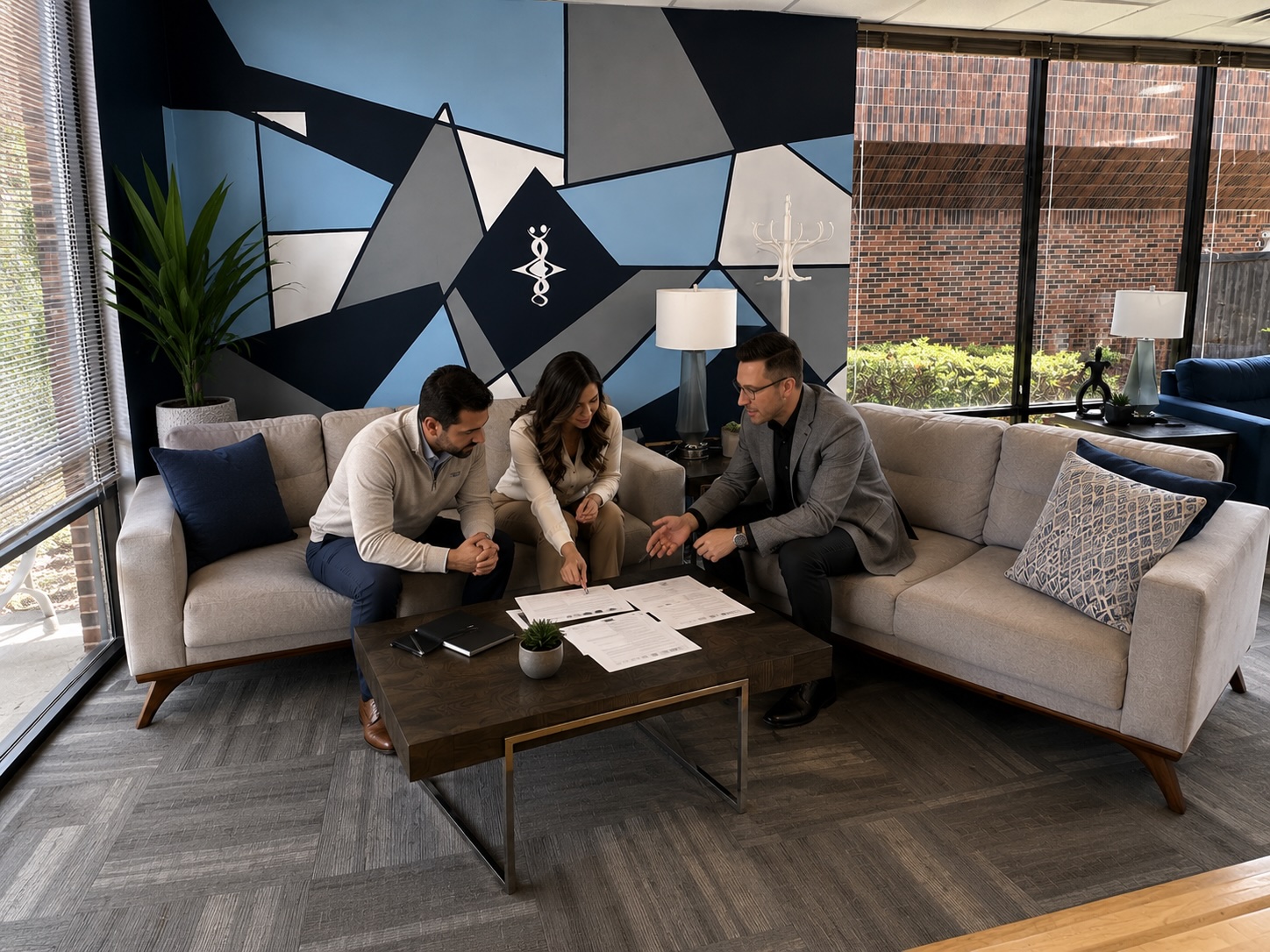 Coaching consultation on the studio couch
