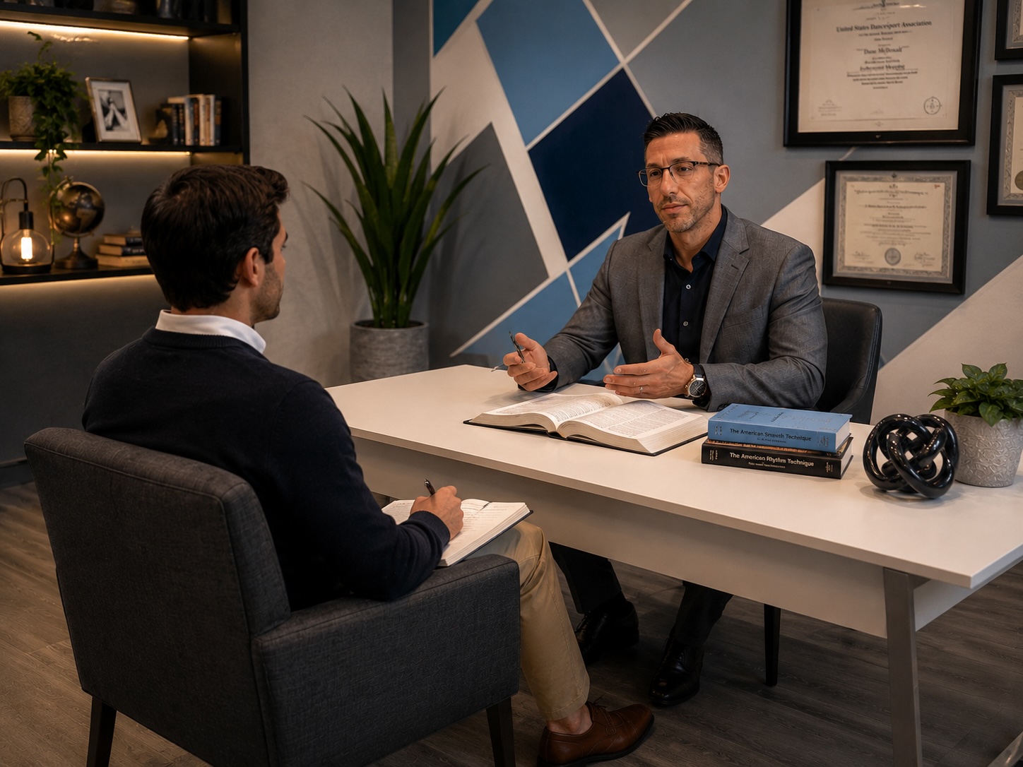 Coaching session at the desk